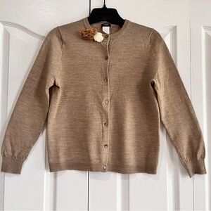 J. Crew tan brown long sleeve lightweight wool cardigan M
